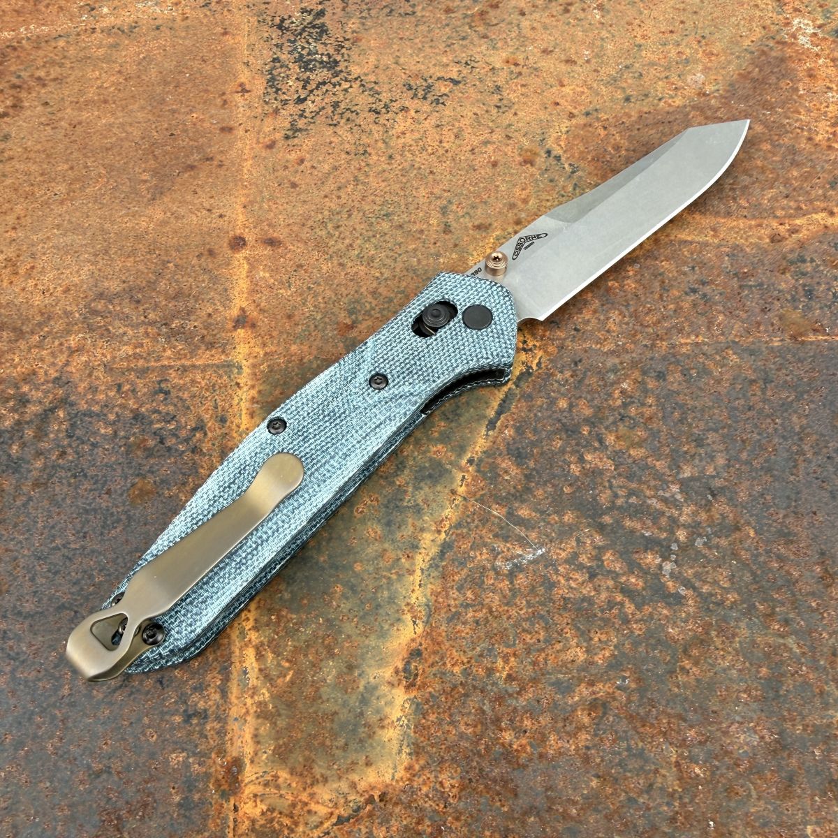 Benchmade Osborne Axis Lock Denim Micarta Scales 3.4